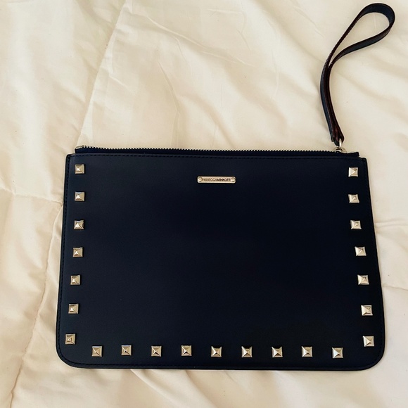 Final saleBrand New Never used Rebecca Minkoff blue leather envelope stud clutch - Picture 1 of 7